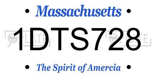 1DTS728 Massachusetts License Plate