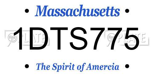 1DTS775 Massachusetts License Plate