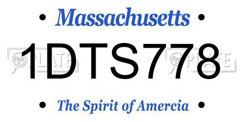 1DTS778 Massachusetts License Plate