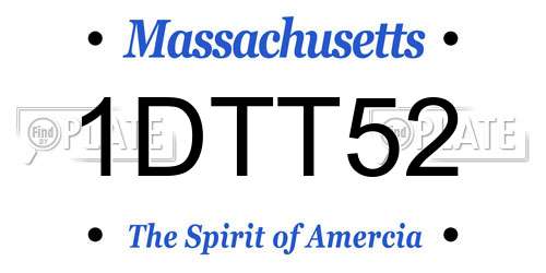 1DTT52 Massachusetts License Plate