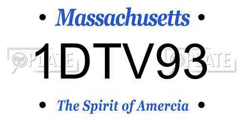 1DTV93 Massachusetts License Plate
