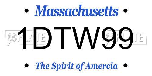 1DTW99 Massachusetts License Plate