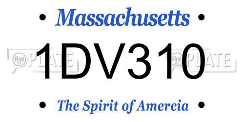1DV310 Massachusetts License Plate