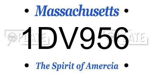 1DV956 Massachusetts License Plate