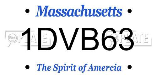1DVB63 Massachusetts License Plate