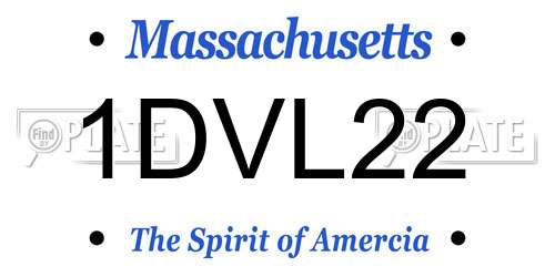 1DVL22 Massachusetts License Plate