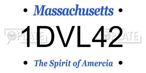 1DVL42 Massachusetts License Plate