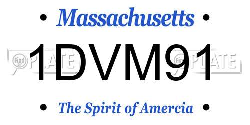 1DVM91 Massachusetts License Plate