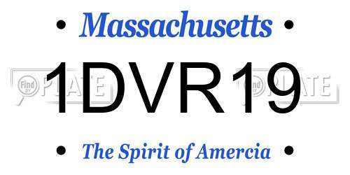 1DVR19 Massachusetts License Plate