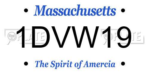 1DVW19 Massachusetts License Plate