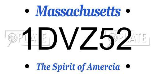 1DVZ52 Massachusetts License Plate