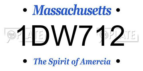 1DW712 Massachusetts License Plate