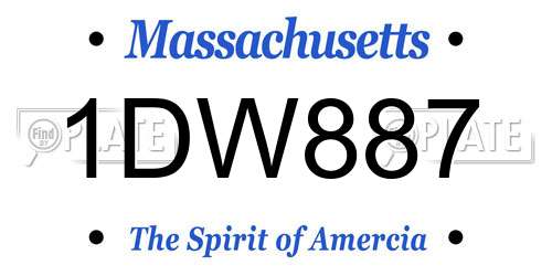 1DW887 Massachusetts License Plate