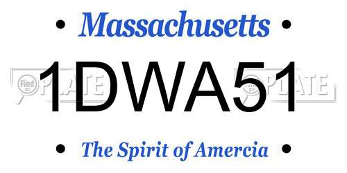 1DWA51 Massachusetts License Plate
