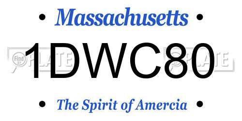 1DWC80 Massachusetts License Plate