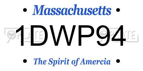 1DWP94 Massachusetts License Plate