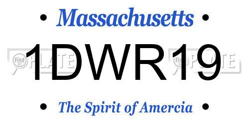 1DWR19 Massachusetts License Plate