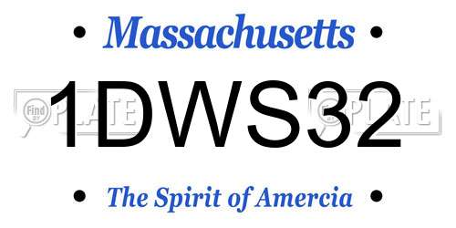 1DWS32 Massachusetts License Plate