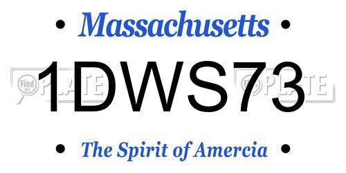 1DWS73 Massachusetts License Plate