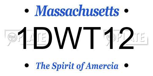 1DWT12 Massachusetts License Plate