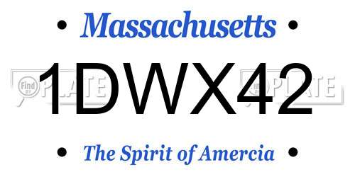 1DWX42 Massachusetts License Plate