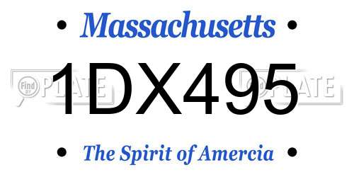 1DX495 Massachusetts License Plate