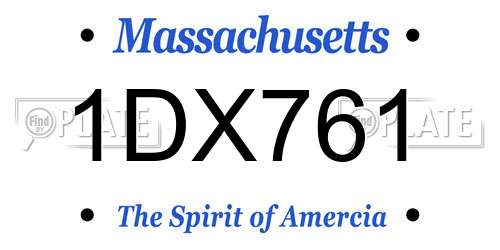 1DX761 Massachusetts License Plate