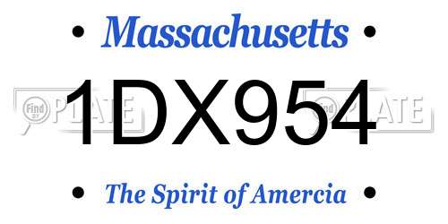 1DX954 Massachusetts License Plate