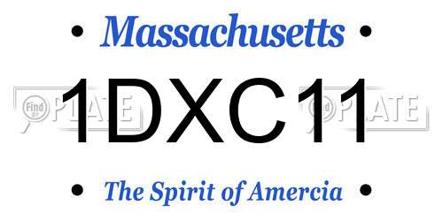 1DXC11 Massachusetts License Plate