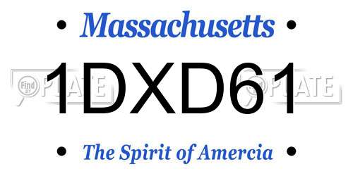 1DXD61 Massachusetts License Plate