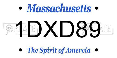 1DXD89 Massachusetts License Plate
