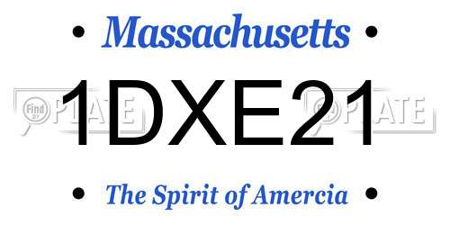 1DXE21 Massachusetts License Plate
