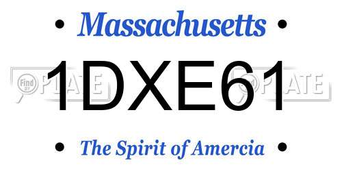 1DXE61 Massachusetts License Plate