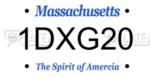 1DXG20 Massachusetts License Plate