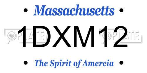 1DXM12 Massachusetts License Plate