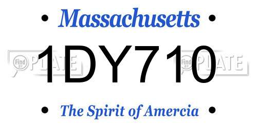 1DY710 Massachusetts License Plate