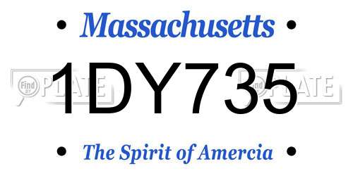 1DY735 Massachusetts License Plate