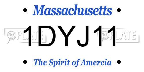 1DYJ11 Massachusetts License Plate