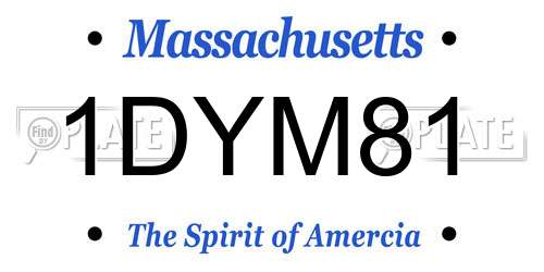 1DYM81 Massachusetts License Plate