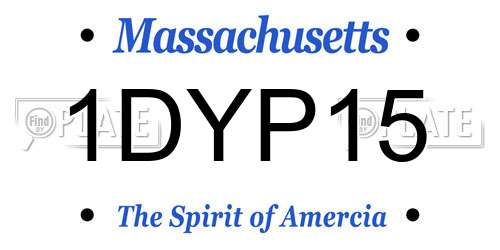1DYP15 Massachusetts License Plate