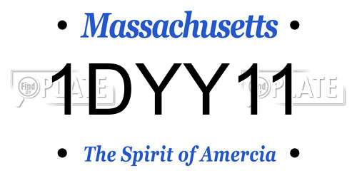 1DYY11 Massachusetts License Plate