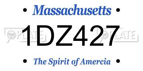 1DZ427 Massachusetts License Plate