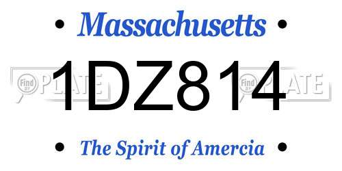 1DZ814 Massachusetts License Plate