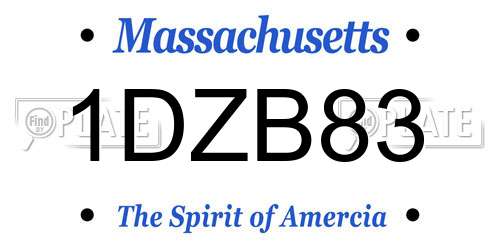 1DZB83 Massachusetts License Plate