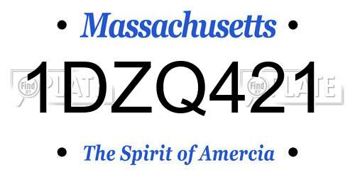 1DZQ421 Massachusetts License Plate