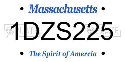 1DZS225 Massachusetts License Plate