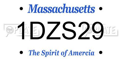 1DZS29 Massachusetts License Plate