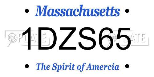 1DZS65 Massachusetts License Plate