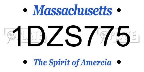 1DZS775 Massachusetts License Plate
