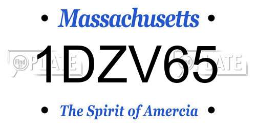 1DZV65 Massachusetts License Plate